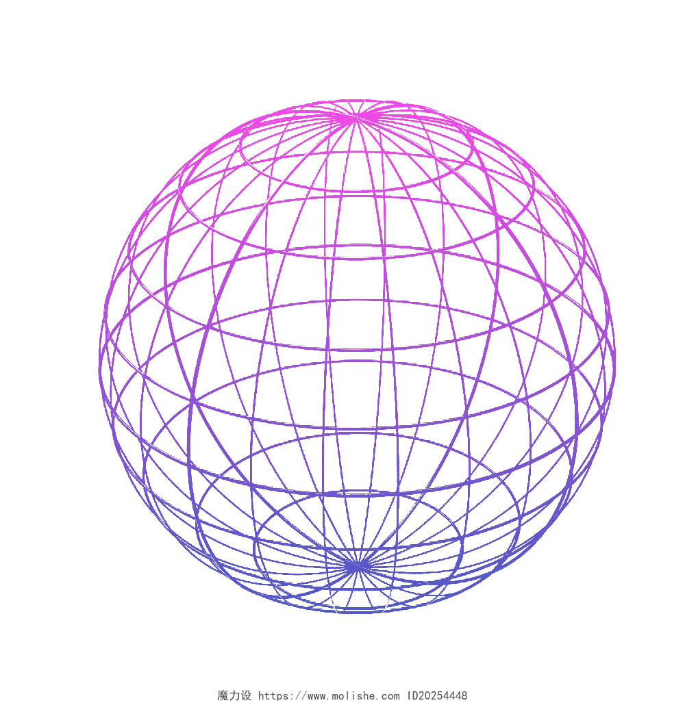   紫色蓝色渐变矢量网格球体素材